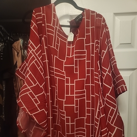 Brand new Red and white Midi caftan - Picture 1 of 4